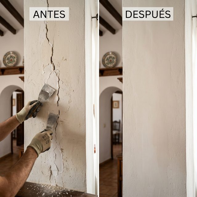 Reparación de grietas en pared